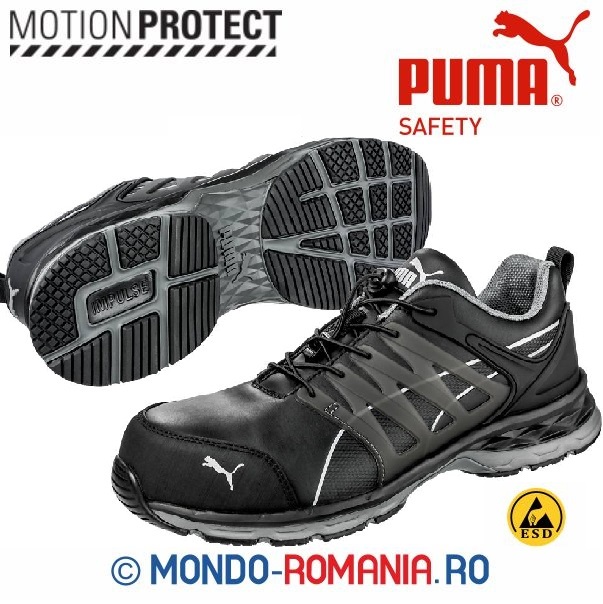 Pantofi de protectie PUMA Metal Free - PUMA VELOCITY Black S3 ESD SRC